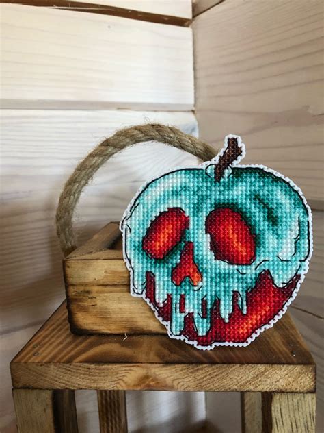 Mini Poisoned Apple Digital Cross Stitch Pattern DMC Chart Embroidery