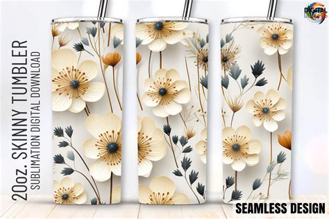 D Wildflowers Oz Tumbler Wrap Graphic By Digital Delights Creative