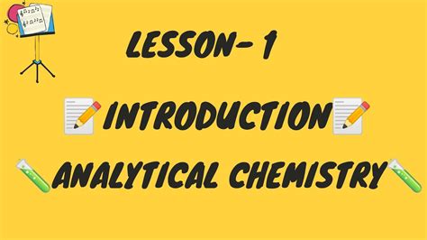 Analytical Chemistry Lecture 1 Introduction Youtube