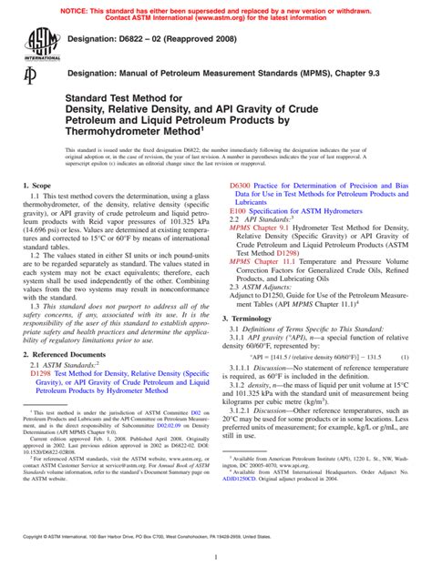 ASTM D6822 02 2008 Standard Test Method For Density Relative