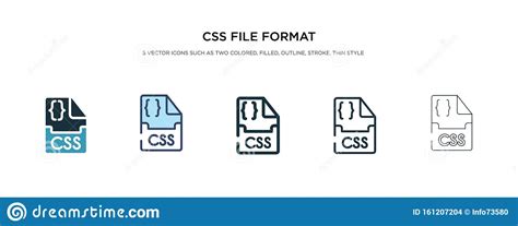 Css File Format Icon In Different Style Vector Illustration Two