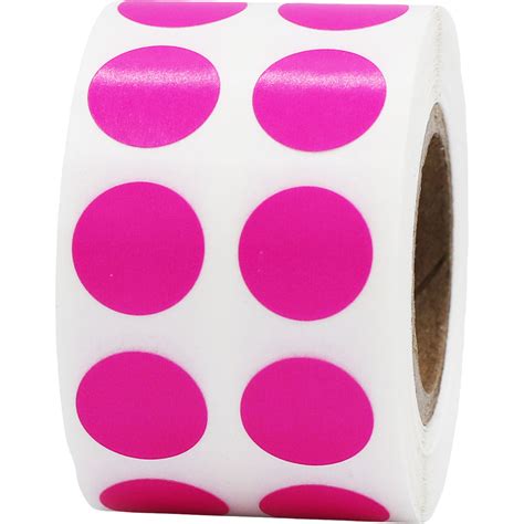 Small Hot Pink Dot Stickers 1/2" | InStockLabels.com