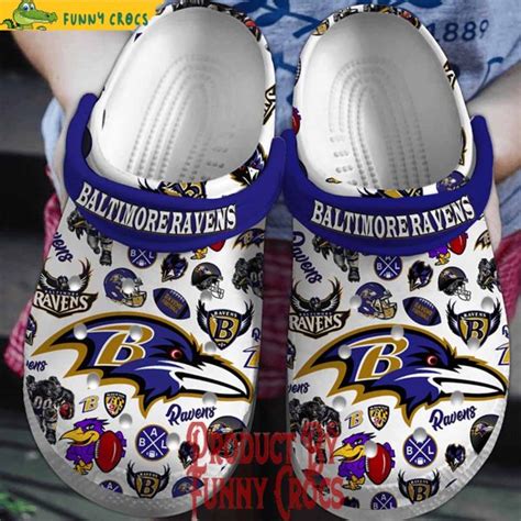 Baltimore Ravens Logo Pattern Crocs For Adults Discover Comfort And