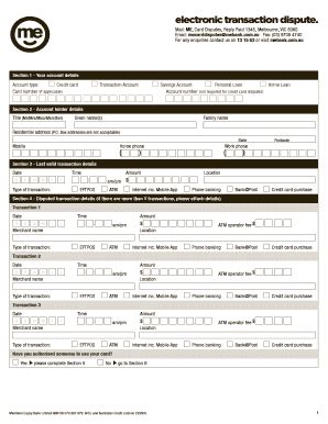 Fillable Online Electronic Transaction Dispute Fax Email Print Pdffiller