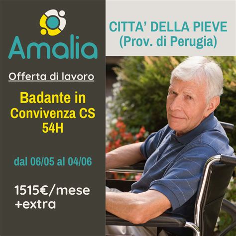 Offerta Di Lavoro Badante In Convivenza A Citt Della Pieve Pg