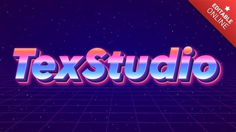 TexStudio Retro 80s Text Effect Generator