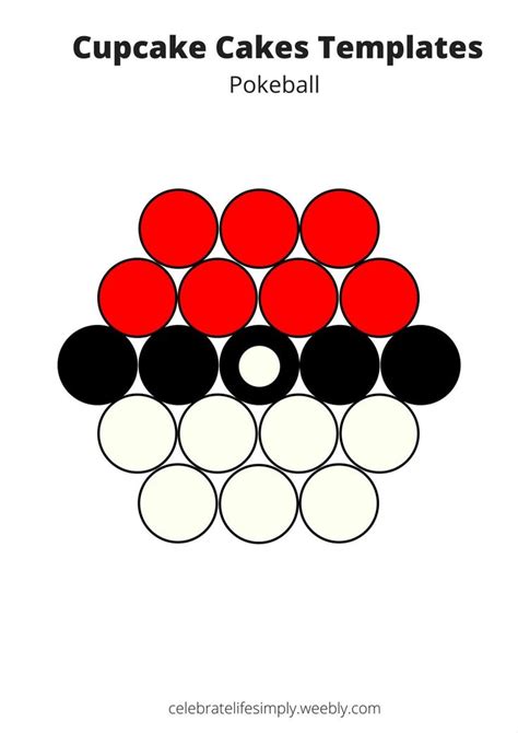 Pokemon Pokeball Pull-Apart Cupcake Cake Template | Pokemon birthday ...