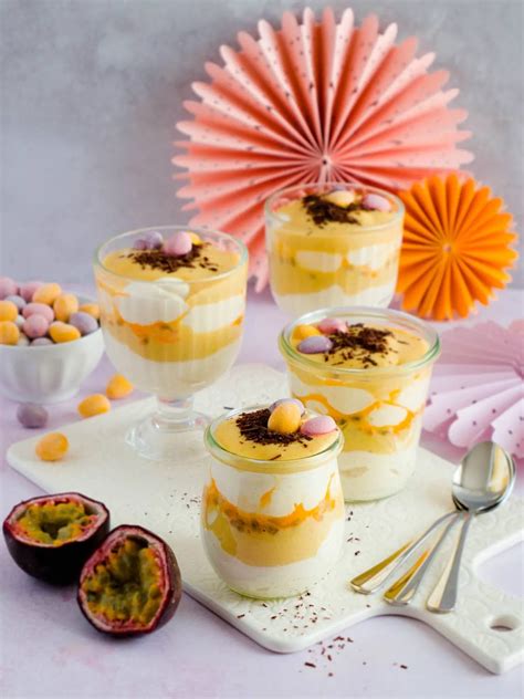 Fruchtiges Eierlikör Dessert mit Passionsfrucht Dinkelliebe