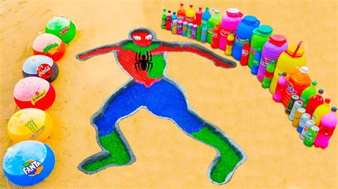 How To Make Rainbow SPIDER MAN With Orbeez Big Fanta Monster Coca