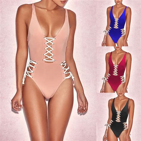 New Swimwear Summer Women One Piece Bandage Bikini Push Up Monokini