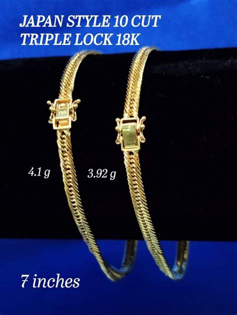 K Saudi Gold Triple Lock Bracelet Japan Style Lazada Ph