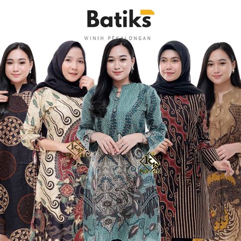 Jual Winih Batiks Atasan Baju Batik Wanita Modern Tunik Batik Ukuran