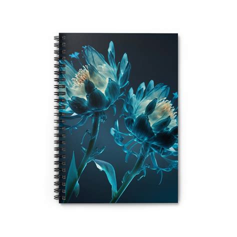 Blue Translucent Flower Blooms Spiral Notebook Etsy