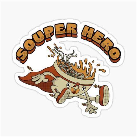 Souper Hero Food Pun Funny Superhero Soup Lover Sticker For Sale By