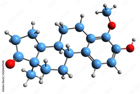 D Image Of Methoxyestrone Skeletal Formula Molecular Chemical