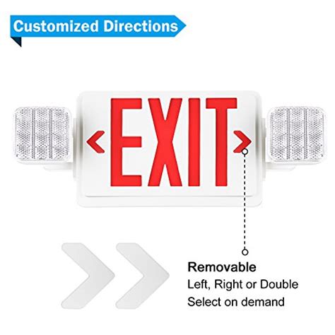 SPECTSUN 4 Pack Red Exit Sign Emergency Lighting With Battery Backup 2