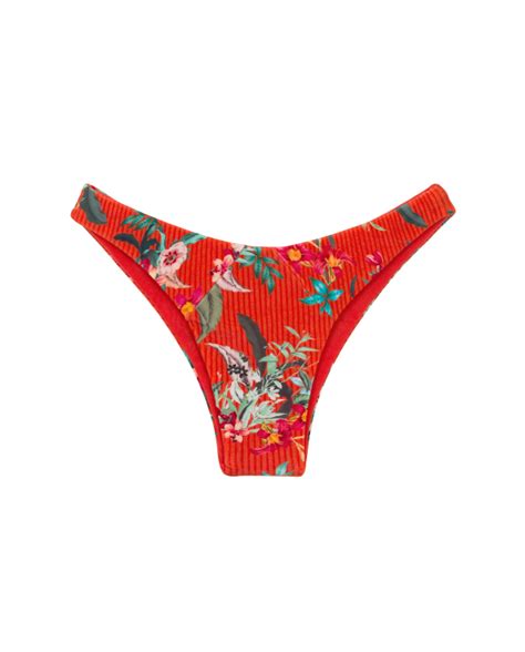 Red Floral High Leg Bikini Bottom Bottom Wildflowers Lisboa Brand Rio