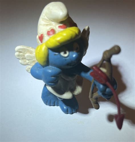 Smurfs Valentine Smurfette 1982 Cupid Bow And Arrow Figure 2 Inch Pvc Toy Vintage Ebay