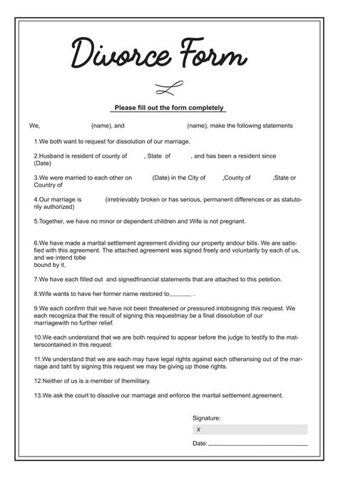 Printable Divorce Papers Artofit