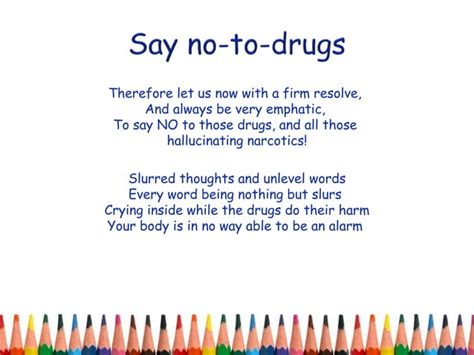 Say No To Drugs Poem Ppt