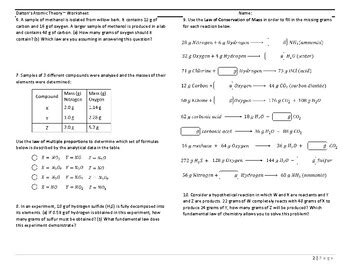 Dalton's Atomic Theory ~ Worksheet by ChemPro | Teachers Pay Teachers