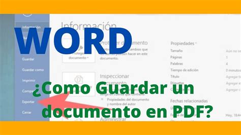 Como Guardar Un Documento En Pdf En Word Word Office Youtube