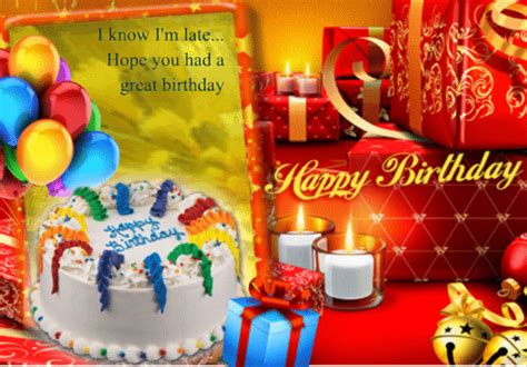 Belated Birthday Card. Free Belated Birthday Wishes eCards | 123 Greetings