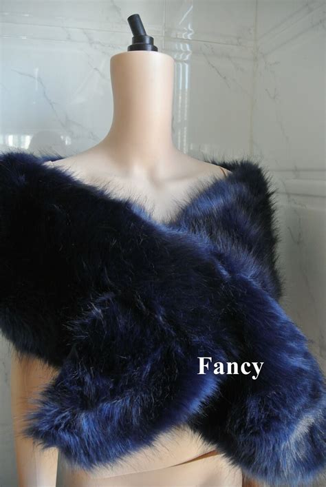 Navy Blue Faux Fur Bridal Wrap Bridal Faux Fur Stole Bridal Etsy