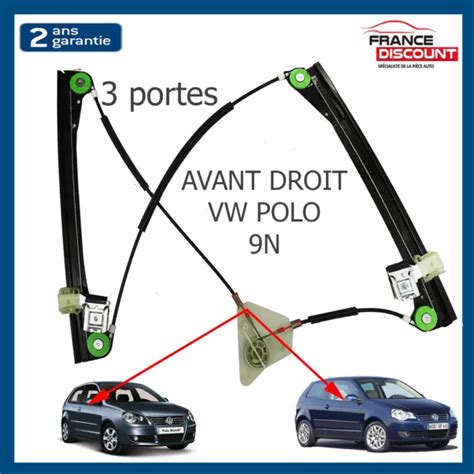 Mecanisme Leve Vitre Avant Droit Vw Polo N Portes