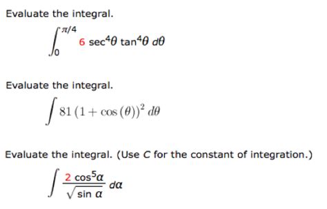 Solved Evaluate The Integral Integral 0 Pi 4 6 Sec 4 Theta Chegg