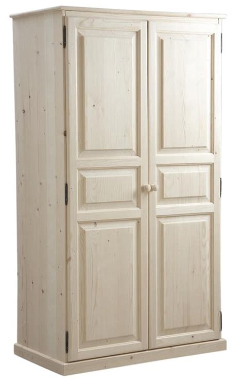 Armoire De Rangement En Bois Brut Avec Portes X X Cm Pegane