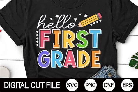 Hello First Grade Svg 1st Grade Kids Shirt Back To School