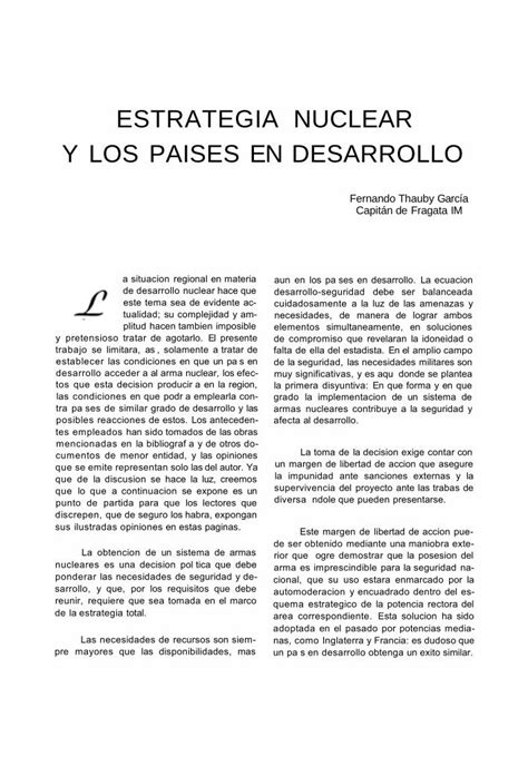 Pdf Estrategia Nuclear Y Los Paises En Y Tecnol Gica Que Permita El