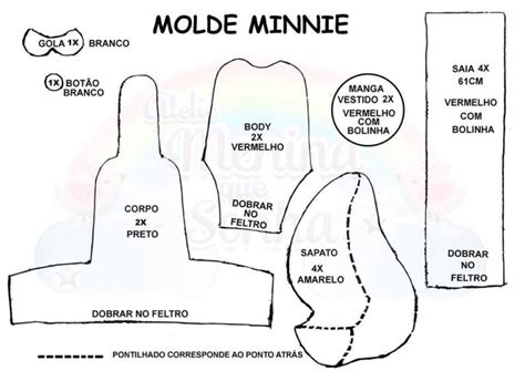 Molde Para Hacer A Minnie Mouse En Fieltro Conmoldes