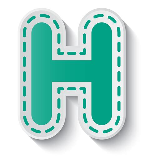 Letter H Alphabet Character Typography Art Png Image