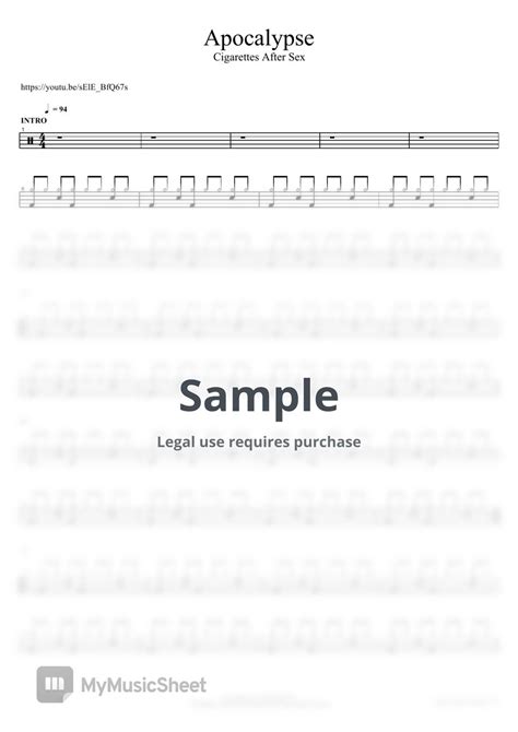 Cigarettes After Sex Apocalypse Sheet Music By Copydrum