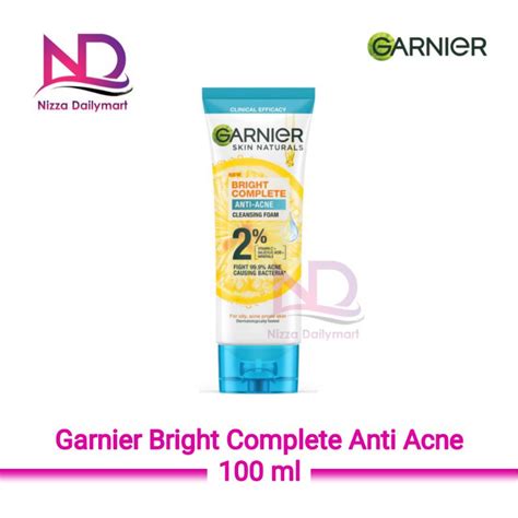 Jual Garnier Bright Complete 3 In 1 Anti Acne Cleansing Foam Pembersih