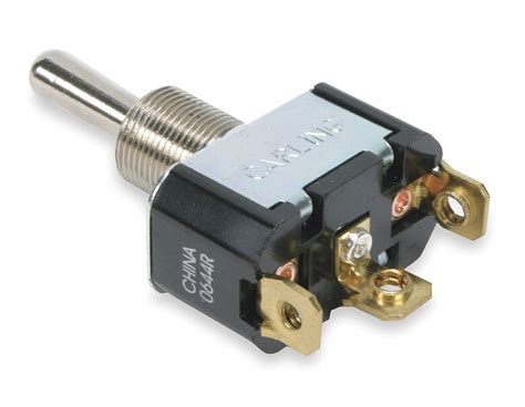 CARLING TECHNOLOGIES Toggle Switch SPDT 3 Connections Momentary On