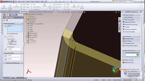 Sheet Metal In Solidworks Part 1 Youtube