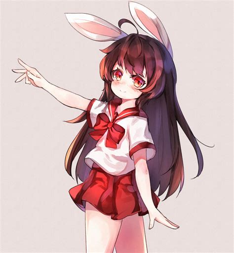 Safebooru 1girl Absurdres Ahoge Animal Ears Arm Up Blush Brown Hair