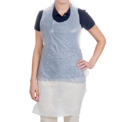 Individual Foodservice Apron Poly Disposable X White