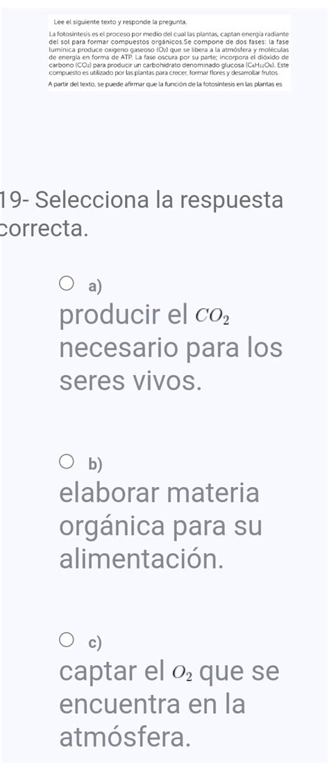 Solved Lee El Siguiente Texto Y Responde La Pregunta La Fotos Ntesis