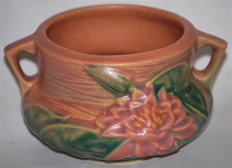 Roseville Pottery Water Lily Pink Jardiniere 663 3 From Just Art