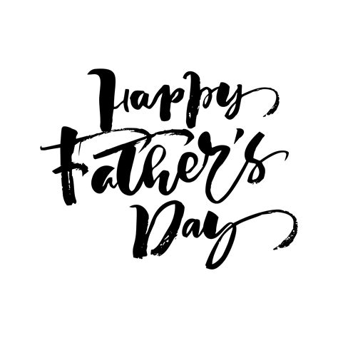 Happy Fathers Day Hand Drawn Calligraphic Lettering Text Design Vector