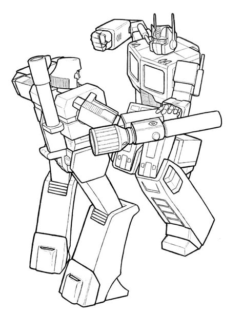 Coloriage Optimus Prime Se Bat Télécharger Et Imprimer Gratuit Sur