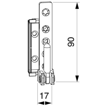 Supporto Cerniera Dt Maico Sinistro Per Serramento Aria Mm