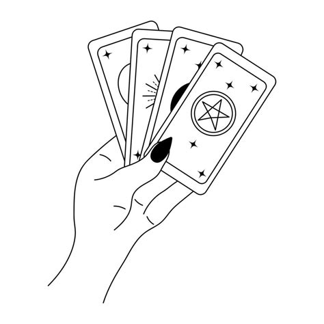 Female Hand Holding Tarot Cards Magic Symbol Of Fortune Telling And