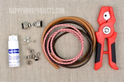 Easy Beaded Diy Leather Bracelet Happy Hour Projects