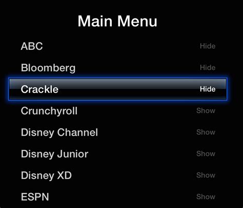 Apple Tv Arranging And Hiding Icons On The Main Menu Apple Support