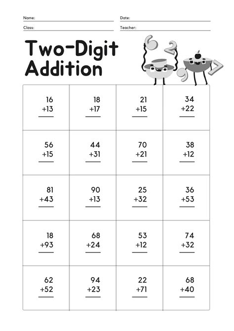 Free Printable Grade 1 Addition Worksheets Singledouble Digit